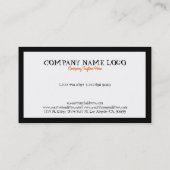 Schwarz-weiße und orangefarbene Halloween-Typograf Visitenkarte (Rückseite)