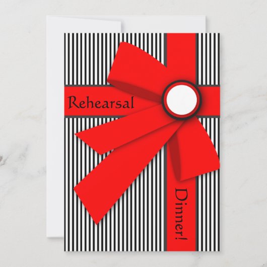 Schwarz-weiße und Red Gift Bow Probe Einladung (Vorderseite)