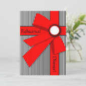 Schwarz-weiße und Red Gift Bow Probe Einladung (Stehend Vorderseite)