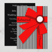 Schwarz-weiße und Red Gift Bow Probe Einladung (Vorne/Hinten)