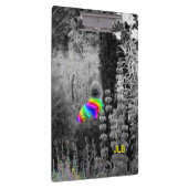 Schwarz-weiße und Regenbogengarten Besucherklammer Klemmbrett (Rechts)