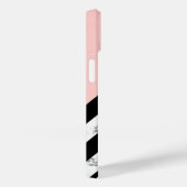 Schwarz-weiße und rosa Chevronen Case-Mate iPhone Hülle (Rückseite / Rechts)