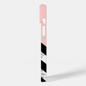 Schwarz-weiße und rosa Chevronen Case-Mate iPhone Hülle (Rückseite / Links)