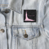 Schwarz-weiße und rosa Hochzeitskleidung und Vinta Button (Beispiel)