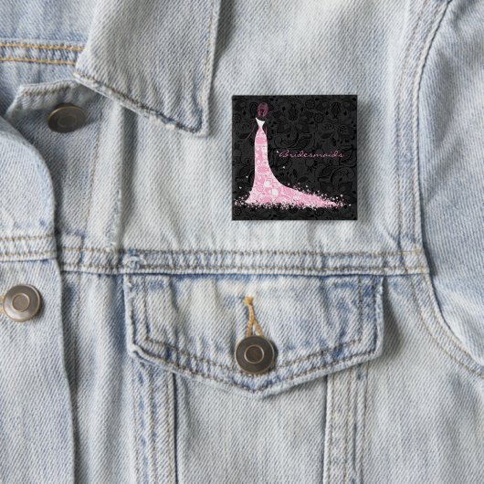 Schwarz-weiße und rosa Hochzeitskleidung und Vinta Button (Beispiel)