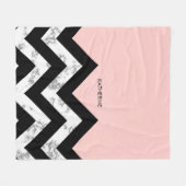 Schwarz-weiße und rosa Sparren Fleecedecke (Vorderseite (Horizontal))