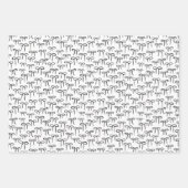 Schwarz-weiße und Rose Einfache Bows Muster Geschenkpapier Set (Vorderseite 2)