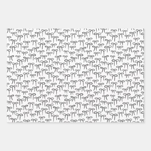 Schwarz-weiße und Rose Einfache Bows Muster Geschenkpapier Set (Vorderseite 2)