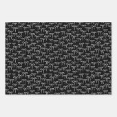 Schwarz-weiße und Rose Einfache Bows Muster Geschenkpapier Set (Vorderseite)