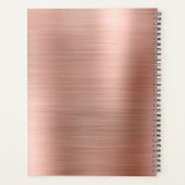 Schwarz-weiße und Rose Gold Moderne Monogram Planer (Rückseite)