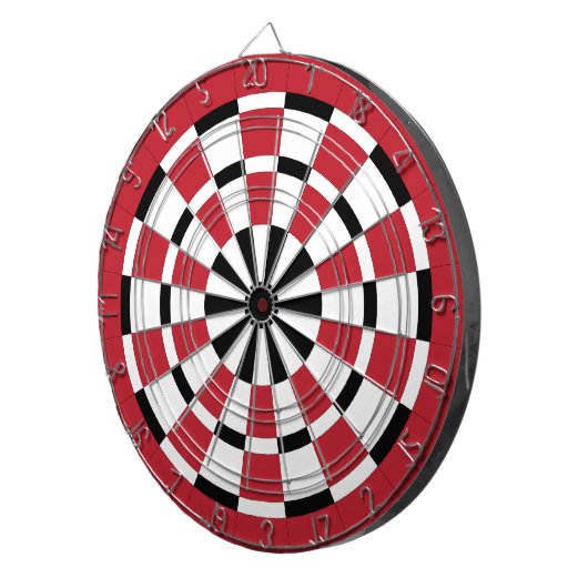 Schwarz-weiße und rote Dartboard Dartscheibe (Vorderseite rechts)