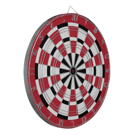 Schwarz-weiße und rote Dartboard Dartscheibe (Vorderseite Links)