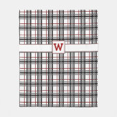 Schwarz-weiße und rote Karierte Fleece-Blankette Fleecedecke (Vorderseite)