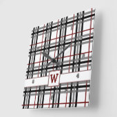 Schwarz-weiße und rote Karierte Uhr (Winkel)