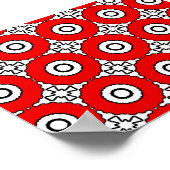 Schwarz-weiße und rote Kreise drucken Poster (Ecke)