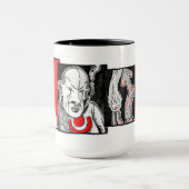 Schwarz-weiße und rote Tasse (Zentrum)