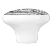 Schwarz-weiße und silberne Geode Digitale Kunst Keramikknauf (Seitenansicht)