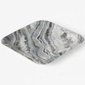 Schwarz-weiße und silberne Geode Digitale Kunst Pappteller (Gewinkelt)