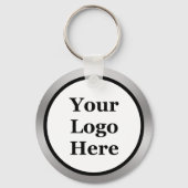 Schwarz-weiße und Silver-Deine Logo-Vorlage Schlüsselanhänger (Rückseite)
