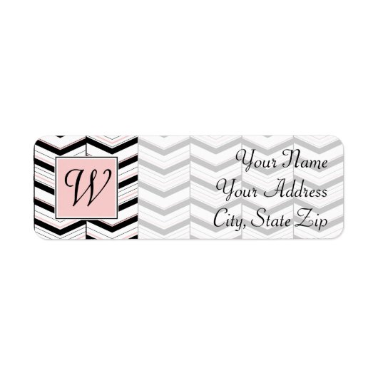 Schwarz-weiße und Zickzack Rücksendeadresse (Vorne)