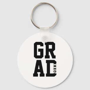 Schwarz-weiße Uni Farben Abschluss Keepake Schlüsselanhänger