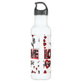 Schwarz-weiße Valentinin-Motif-Flasche Wasser Trinkflasche (Rückseite)