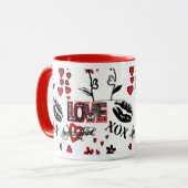 Schwarz-weiße Valentinstag-Tasse Tasse (Vorderseite Links)