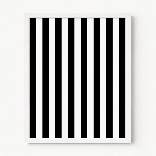 Schwarz-Weiße vertikale Streifen Poster