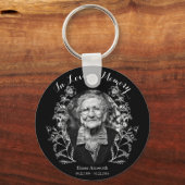 Schwarz-weiße Vintage Blume von benutzerdefinierte Schlüsselanhänger (Vorderseite)