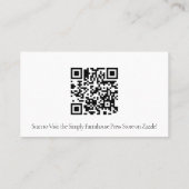 Schwarz-weiße Vintage florale Monogramm-Visitenkar Visitenkarte (Rückseite)