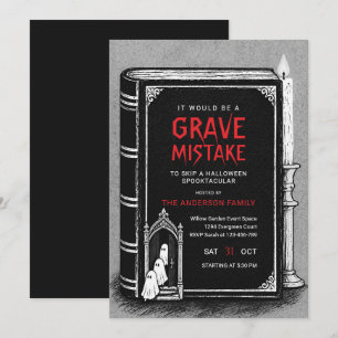Schwarz-weiße Vintage-Halloween-Einladung Einladung