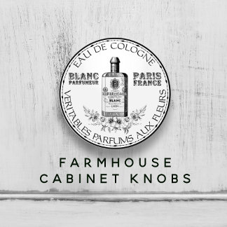 Schwarz-weiße Vintage-Perfumers-Blumencologne Keramikknauf