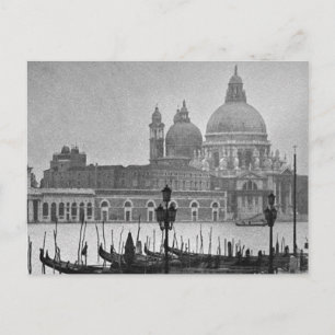 Schwarz-weiße Vintage Venedig Canal Travel Postkar Postkarte