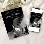Schwarz-weiße Violinmusikfeier Einladung