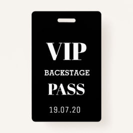 Schwarz-weiße VIP Backstage All Access Pass Konzer Ausweis