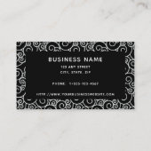Schwarz-weiße  Visitenkarte abstrakt Swirl (Rückseite)