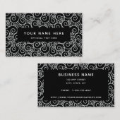 Schwarz-weiße Visitenkarte abstrakt Swirl (Vorne/Hinten)
