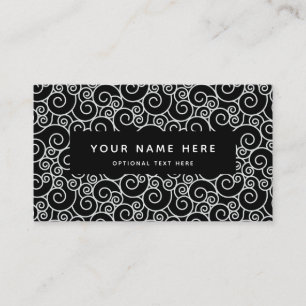 Schwarz-weiße  Visitenkarte abstrakt Swirl