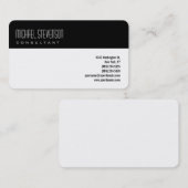 Schwarz-weiße Visitenkarte an der abgerundeten Eck (Vorne/Hinten)