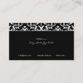 Schwarz-weiße Visitenkarte aus Silbergrauem Herz (Rückseite)