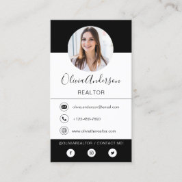 Schwarz-weiße Visitenkarte für das berufliche Foto