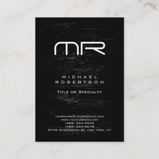 Schwarz-weiße Visitenkarte für den Holzeffekt (Vorderseite)