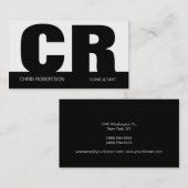 Schwarz-weiße Visitenkarte für Großbuchstaben Mono (Vorne/Hinten)