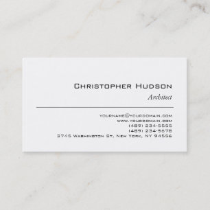 Schwarz-weiße Visitenkarte für Schlichte Architekt