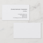 Schwarz-weiße Visitenkarte für Schlichte Architekt (Vorne/Hinten)