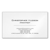 Schwarz-weiße Visitenkarte für Schlichte Architekt Magnetische Visitenkarte (Vorderseite)
