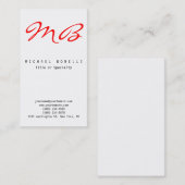 Schwarz-weiße Visitenkarte mit roter Calligrafie (Vorne/Hinten)