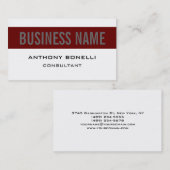 Schwarz-weiße Visitenkarte "Red Gray Strip Charmin (Vorne/Hinten)