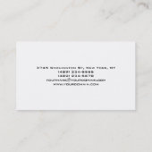 Schwarz-weiße Visitenkarte "Red Gray Strip Charmin (Rückseite)