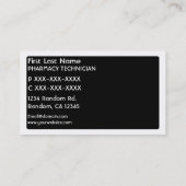 Schwarz-weiße Visitenkarten des Apothekers Visitenkarte (Rückseite)